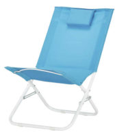 Modrá polohovatelná plážová židle